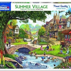 White Mountain 1000 Large piece Puzzle Summer Villlage